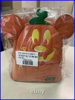 Disney Loungefly Mickey Mouse Pumpkin Mini Backpack Halloween -New in Bag withtags