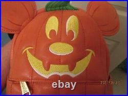 Disney Loungefly Mickey Pumpkin Mini Backpack Halloween New withtags Retired Print