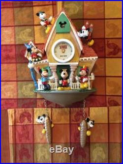 Disney MICKEY MOUSE Through The Years Wall Cuckoo Clock Lights, Music, Motion