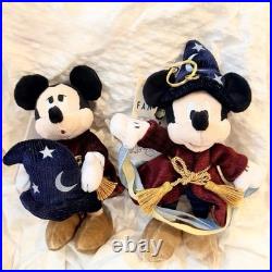 Disney Magic Fantasia 85th Sorcerer Mickey Mouse Plush Keychain Set of 2 Japan