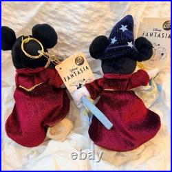 Disney Magic Fantasia 85th Sorcerer Mickey Mouse Plush Keychain Set of 2 Japan