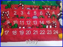 Disney Mickey Minnie Mouse Advent Holiday Calendar Christmas Tree Felt Vintage