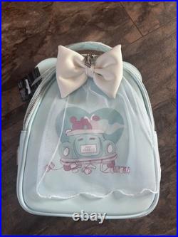 Disney Mickey Minnie Mouse Just Married Wedding Backpack Bag Loungefly RARE