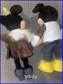 Disney Mickey &. Minnie Mouse Thanksgiving Fall Harvest Porch Greeters 24in Tall