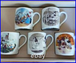 Disney Mickey Mouse 21st Anniversary Commemorative Mug Set of 5 Limited Edition