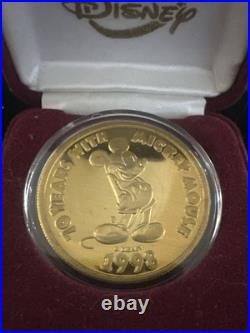 Disney Mickey Mouse 60th Anniversary Medal 1928-1988 Art of Disney with Box