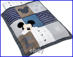 Disney Mickey Mouse 90 Years 3 Piece Crib Bedding Set 100% Cotton For Baby Boys