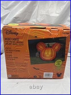 Disney Mickey Mouse 9.5ft Wide Giant Halloween Inflatable Pumpkin Head GEMMY A1