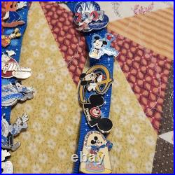 Disney Mickey Mouse Anniversary Pin Set on Blue Lanyard 2011