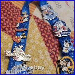 Disney Mickey Mouse Anniversary Pin Set on Blue Lanyard 2011