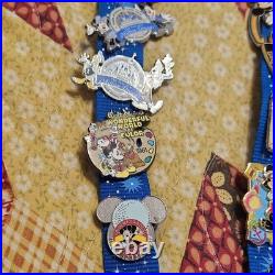 Disney Mickey Mouse Anniversary Pin Set on Blue Lanyard 2011