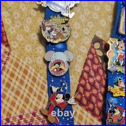 Disney Mickey Mouse Anniversary Pin Set on Blue Lanyard 2011