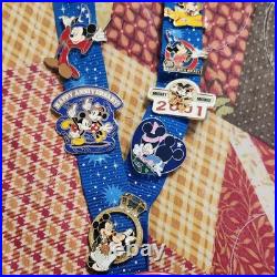 Disney Mickey Mouse Anniversary Pin Set on Blue Lanyard 2011
