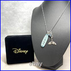 Disney Mickey Mouse Blue Silver Pendant Necklace Hawaiian Jewelry 40cm New