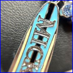 Disney Mickey Mouse Blue Silver Pendant Necklace Hawaiian Jewelry 40cm New