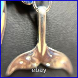 Disney Mickey Mouse Blue Silver Pendant Necklace Hawaiian Jewelry 40cm New