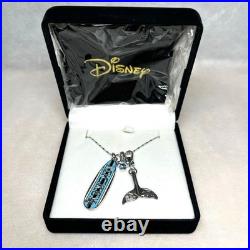 Disney Mickey Mouse Blue Silver Pendant Necklace Hawaiian Jewelry 40cm New