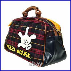 Disney Mickey Mouse Check Travel Weekend Duffel Bowling Luggage Red Color Bag