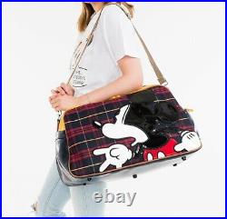 Disney Mickey Mouse Check Travel Weekend Duffel Bowling Luggage Red Color Bag
