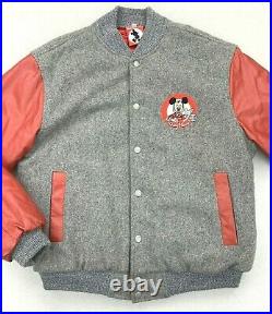 Disney Mickey Mouse Club Letterman Varsity Jacket Leather 1994 Vintage Adult M