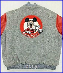 Disney Mickey Mouse Club Letterman Varsity Jacket Leather 1994 Vintage ...
