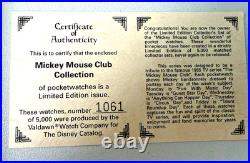 Disney Mickey Mouse Club Pocket Watch Collection-LE #1061/5000 See Description Disney Mickey Mouse Club Pocket Watch Collection-LE #1061/5000 See Description
