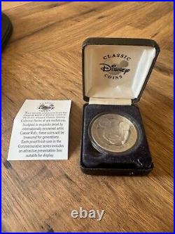 Disney Mickey Mouse Collectable Coin silver with box and certificate Ceaser Rufa