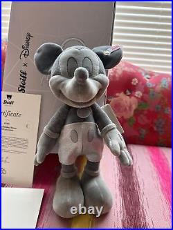 Disney Mickey Mouse D100 PLATINUM 12 Limited Edition Plush STEIFF NWT