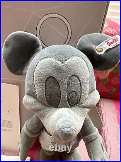 Disney Mickey Mouse D100 PLATINUM 12 Limited Edition Plush STEIFF NWT