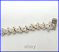 Disney Mickey Mouse Diamond Tennis Inline Bracelet 14k white Gold 90th B-day 11g