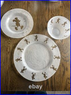 Disney Mickey Mouse Glass Dinner Plate Set From Disneyland Paris