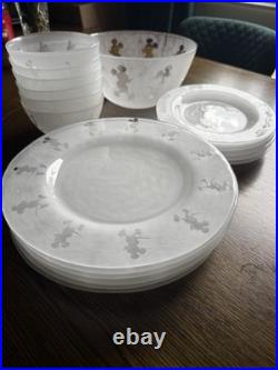 Disney Mickey Mouse Glass Dinner Plate Set From Disneyland Paris