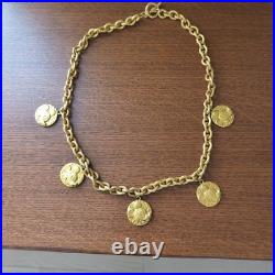 Disney Mickey Mouse Gold Coin Charm Necklace Vintage Disney Jewelry