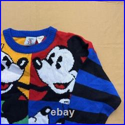 Disney Mickey Mouse Knit Sweater Wool Disneyland from Japan