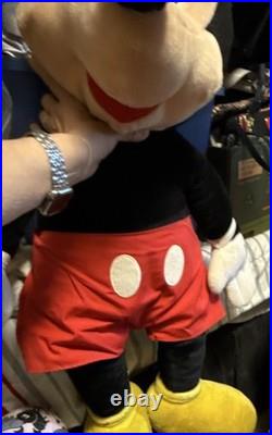 Disney Mickey Mouse Large Toy Stuffed Animal Disneyana Black Red Yellow 29 y. O