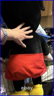 Disney Mickey Mouse Large Toy Stuffed Animal Disneyana Black Red Yellow 29 y. O