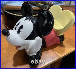 Disney Mickey Mouse Lounging Laying Cookie Jar Rare Vintage
