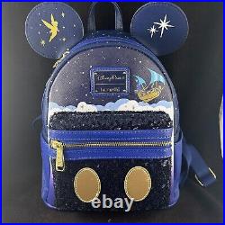 Disney Mickey Mouse Main Attraction Peter Pan's Flight Loungefly Backpack & Ears
