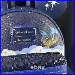 Disney Mickey Mouse Main Attraction Peter Pan's Flight Loungefly Backpack & Ears