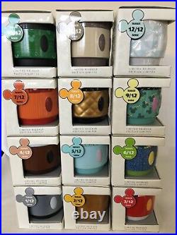 Disney Mickey Mouse Memories STACKABLE MUGS COMPLETE SET 1-12 2018 SOLD OUT NEW