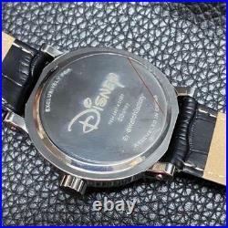 Disney Mickey Mouse Men's 43mm Silver Quartz Watch Leather Strap New W001868