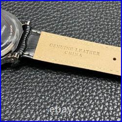 Disney Mickey Mouse Men's 43mm Silver Quartz Watch Leather Strap New W001868