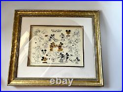 Disney Mickey Mouse Minnie Model Sheet Framed Pin Set Limited Edition 1999