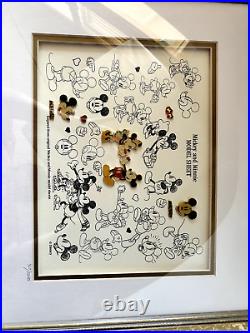 Disney Mickey Mouse Minnie Model Sheet Framed Pin Set Limited Edition 1999