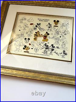 Disney Mickey Mouse Minnie Model Sheet Framed Pin Set Limited Edition 1999