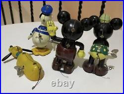 Disney Mickey Mouse Minnie Mouse pluto donald duck vintage tin toy Japan Rare