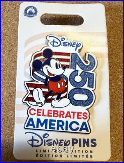 Disney Mickey Mouse Patriotic 250 Celebrates America Glitter Pin LE 1776