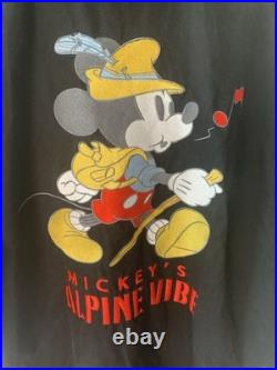 Disney Mickey Mouse Rare Black Long Jacket with Embroidered Mickey Mouse Size M