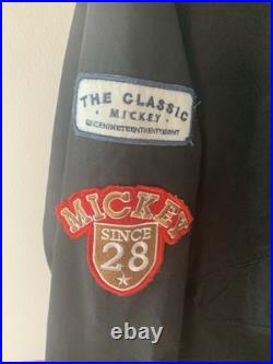 Disney Mickey Mouse Rare Black Long Jacket with Embroidered Mickey Mouse Size M