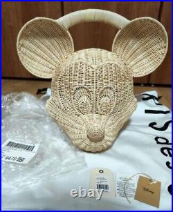 Disney Mickey Mouse Rattan Bag Natural color 200 × 200 × 120mm New JPN